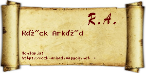 Röck Arkád névjegykártya