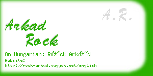 arkad rock business card